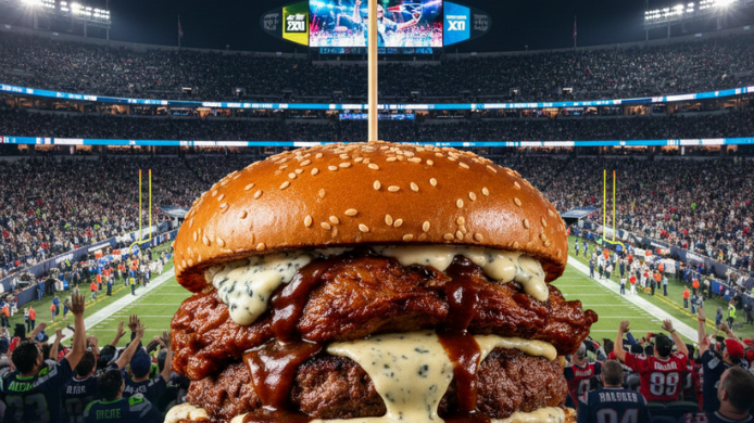 hamburguesa gigante de la Super Bowl