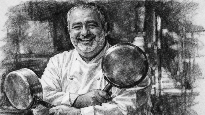 imagen a carboncilllo de Santi Santamaría