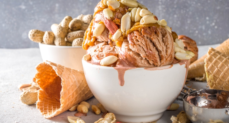 Helado de plátano y mantequilla de cacahuete