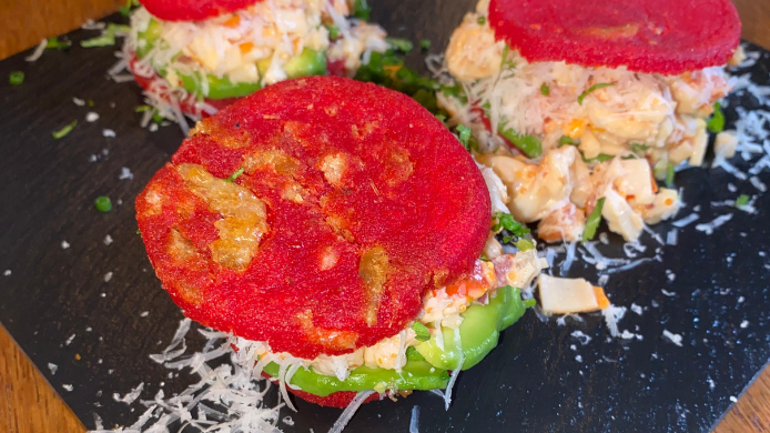 Arepa "Amanecer en Juan Griego" de La Cachapera