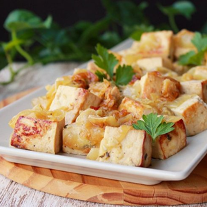 tofu encebollado recetas veganas navidad