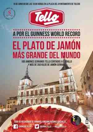 Cárnicas Tello por el Récord Guiness al plato de jamón cortado a mano más grande del mundo