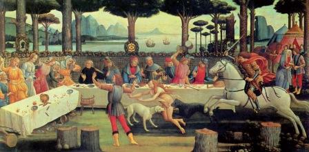  Con Bocaccio de banquete y sobremesa