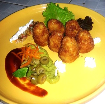 Nugget de pollo y queso crema