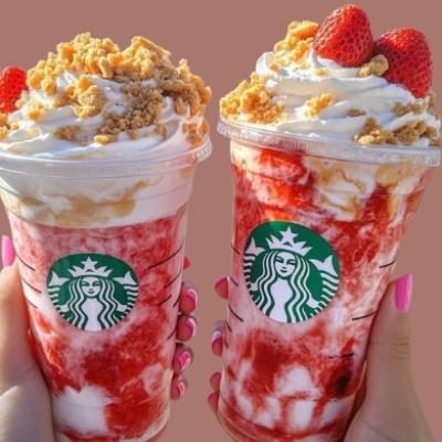 Receta casera Strawberry Shortcake Frappuccino Starbucks San Valentín