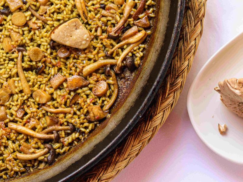 arroz con setas