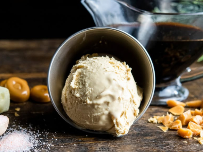 Helado artesanal de caramelo de Crem de Lux