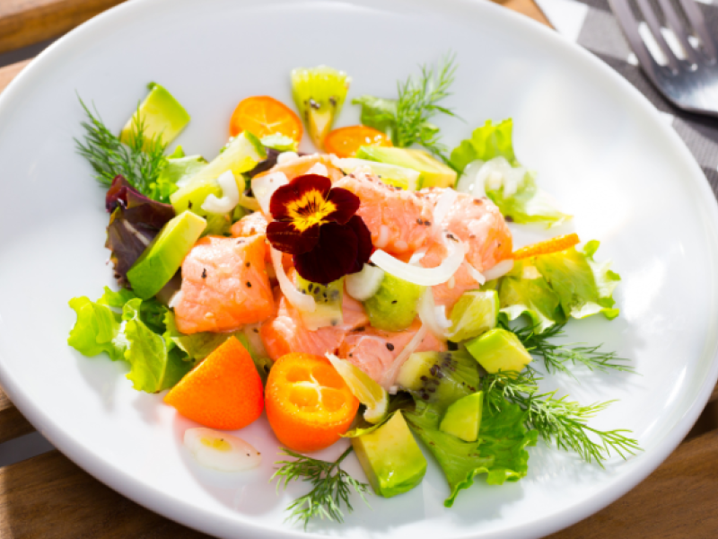 Plato de Ceviche con trucha 